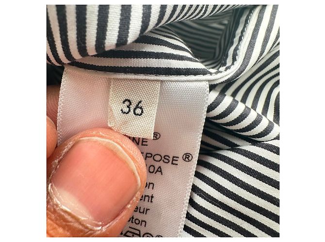 Céline Camisa de manga comprida riscada Celine em algodão preto - vista 7