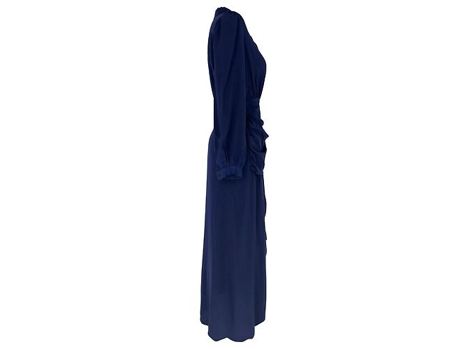 Abito midi Stella effetto wrap Diane Von Furstenberg in seta blu navy - vista 2