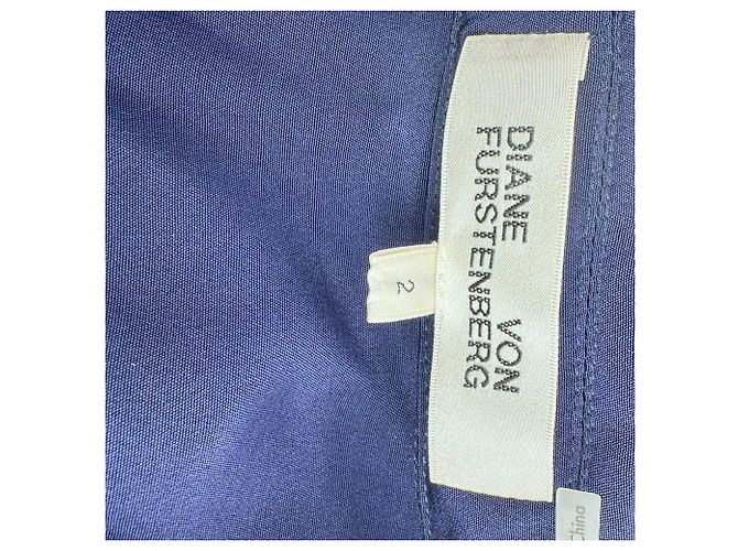 Abito midi Stella effetto wrap Diane Von Furstenberg in seta blu navy - vista 4