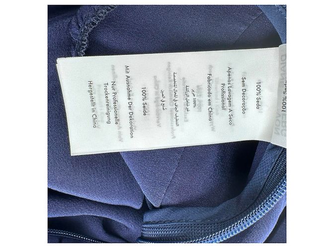Abito midi Stella effetto wrap Diane Von Furstenberg in seta blu navy - vista 6
