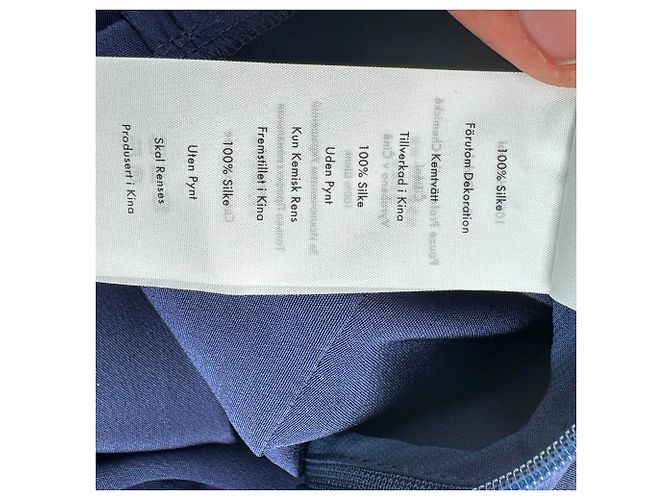 Abito midi Stella effetto wrap Diane Von Furstenberg in seta blu navy - vista 8