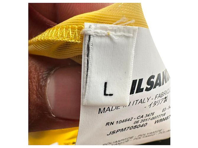 Top Logo Jil Sander in Poliammide Gialla Giallo - vista 6