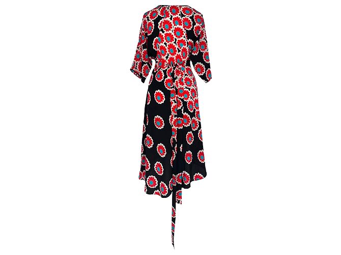 Abito kimono da spiaggia stampato Diane Von Furstenberg in seta multicolore - vista 3