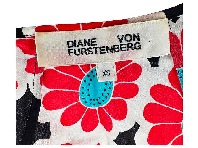 Abito kimono da spiaggia stampato Diane Von Furstenberg in seta multicolore - vista 4