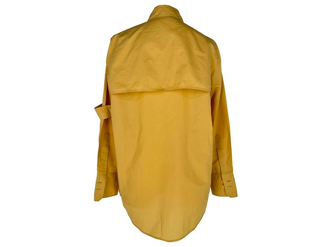 Chemise à boutons Joseph à poches multiples en coton jaune - vue 3