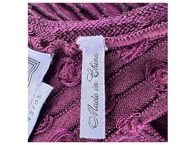 Mini abito a tromba testurizzato Herve Leger in rayon Violet Porpora - vista 5