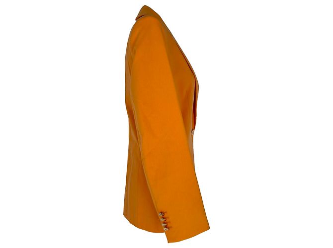 Blazer de botonadura sencilla Maje en algodón naranja - vista 2