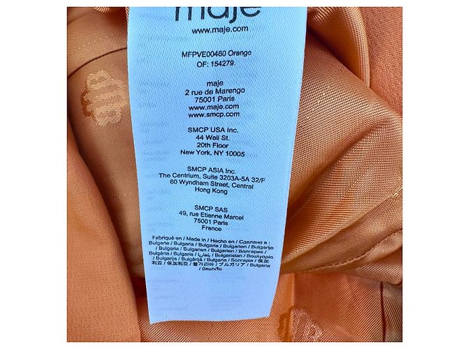 Blazer de botonadura sencilla Maje en algodón naranja - vista 6