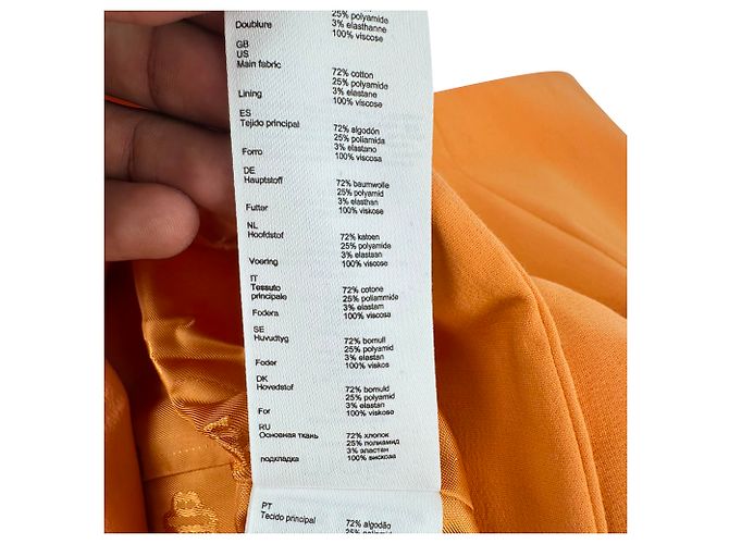 Blazer de botonadura sencilla Maje en algodón naranja - vista 7