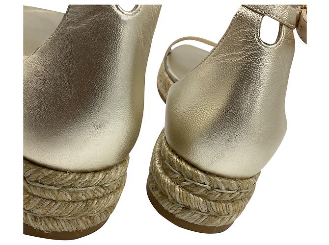 Sandali bassi espadrilles Stuart Weitzman Nudistcurve in pelle oro metallizzato D'oro Metallico - vista 10