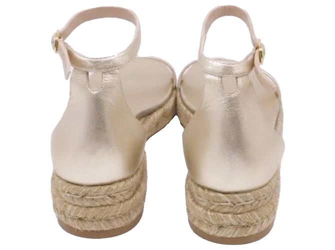 Sandali bassi espadrilles Stuart Weitzman Nudistcurve in pelle oro metallizzato D'oro Metallico - vista 5