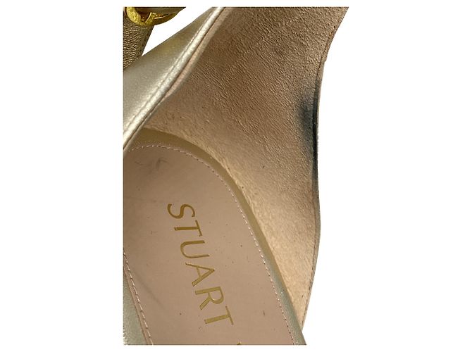 Sandali bassi espadrilles Stuart Weitzman Nudistcurve in pelle oro metallizzato D'oro Metallico - vista 8
