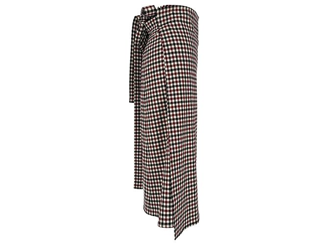 Céline Gonna midi a portafoglio in tweed a quadri Celine in cotone multicolore - vista 2