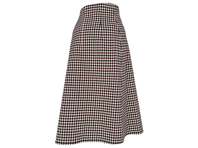 Céline Gonna midi a portafoglio in tweed a quadri Celine in cotone multicolore - vista 4