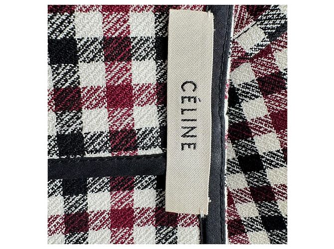 Céline Gonna midi a portafoglio in tweed a quadri Celine in cotone multicolore - vista 5
