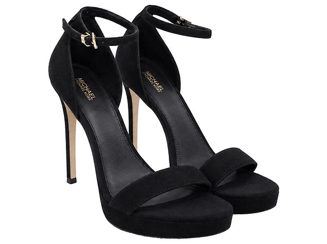Décolleté con plateau Michael Kors Jordyn in camoscio nero - vista 3