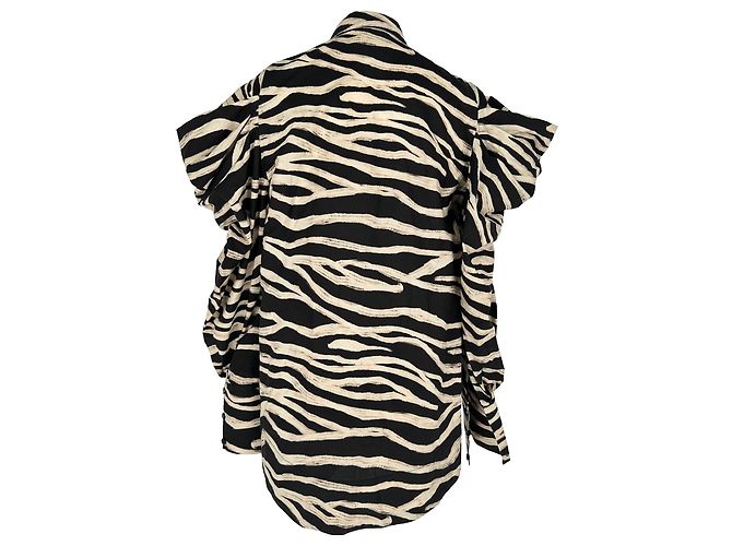 Camicia a maniche lunghe Farm Rio con stampa zebra in cotone nero - vista 2