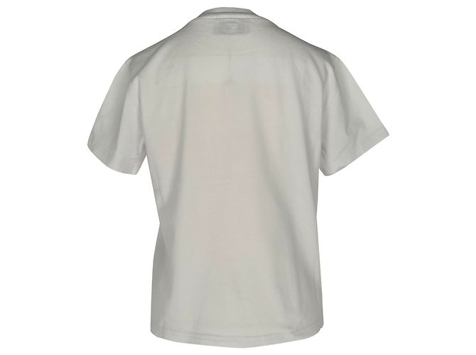 T-shirt in cotone bianco con logo in rilievo Ami Crudo - vista 4