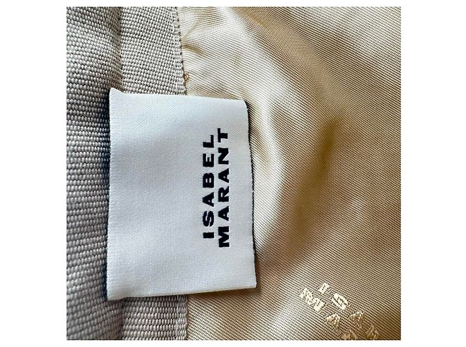 Mini saia de tweed Gleny Isabel Marant em algodão bege - vista 4