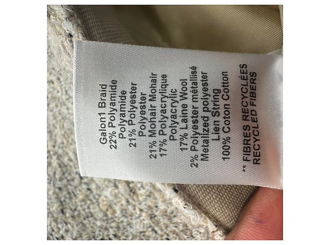 Mini saia de tweed Gleny Isabel Marant em algodão bege - vista 9