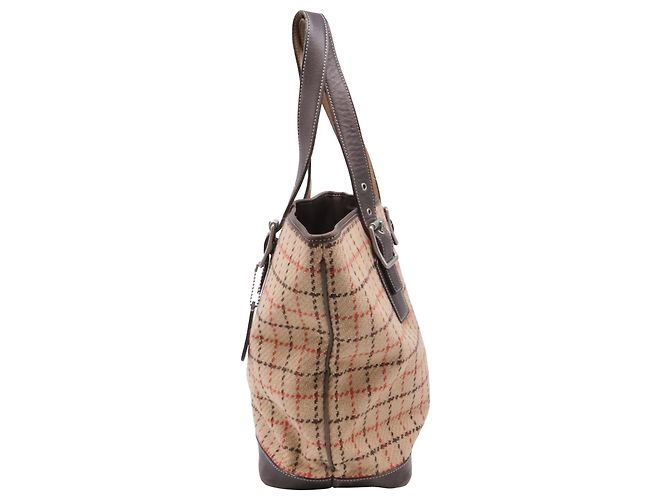 Borsa Tote Coach in Tweed Plaid in Lana Beige - vista 3