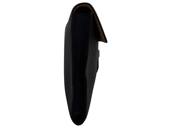 Pochette Delvaux en cuir texturé noir - vue 2
