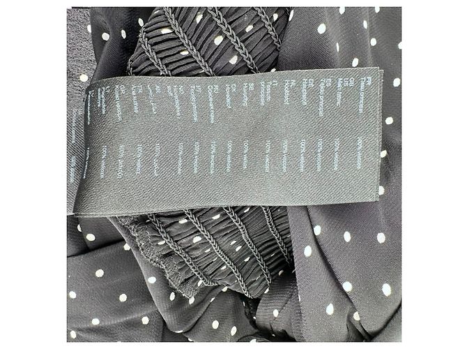 Maje Polka Dot V-Neck Midi Kleid aus schwarzer Viskose - Ansicht 7