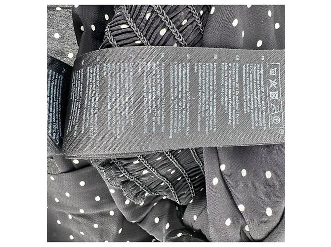 Maje Polka Dot V-Neck Midi Kleid aus schwarzer Viskose - Ansicht 9