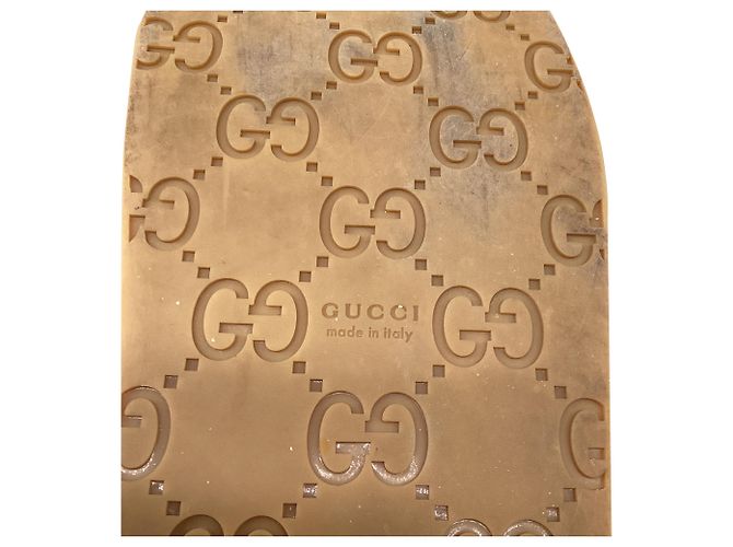 Mules Gucci Sol Horsebit in shearling e camoscio beige - vista 7