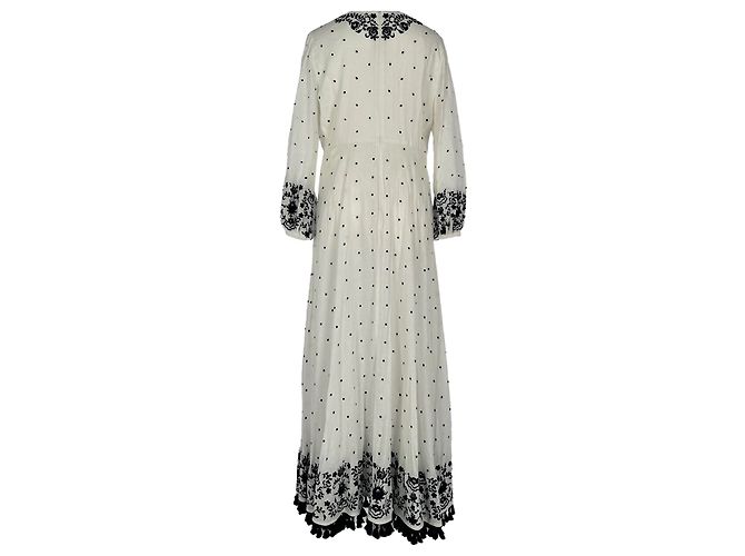 Abito maxi Zimmermann a pois ricamato in lino bianco - vista 3