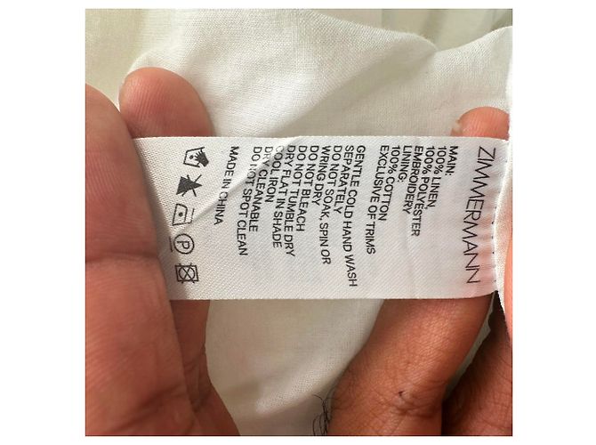 Abito maxi Zimmermann a pois ricamato in lino bianco - vista 5