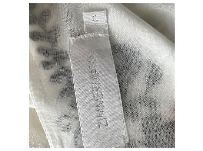 Abito maxi Zimmermann a pois ricamato in lino bianco - vista 6