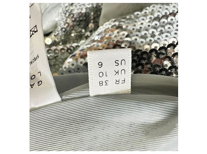 Autre Marque Galvan London Kite Pailletten-Maxikleid mit Cut-Outs aus silbernem Polyester Metallisch - Ansicht 10