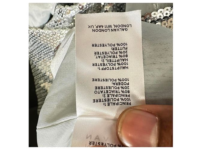 Autre Marque Galvan London Kite Pailletten-Maxikleid mit Cut-Outs aus silbernem Polyester Metallisch - Ansicht 13