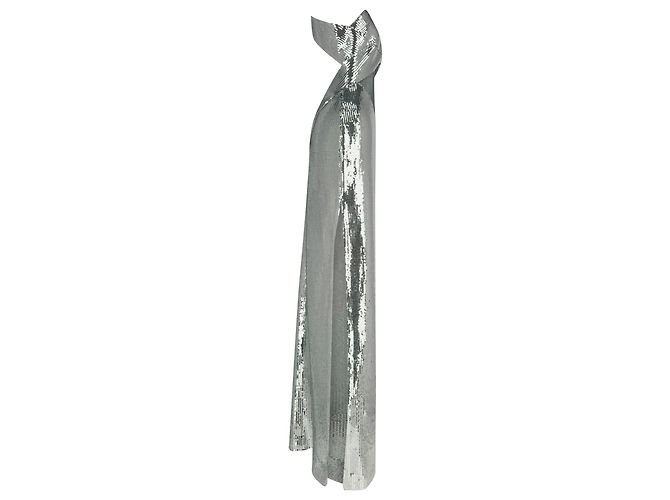 Autre Marque Galvan London Kite Pailletten-Maxikleid mit Cut-Outs aus silbernem Polyester Metallisch - Ansicht 3