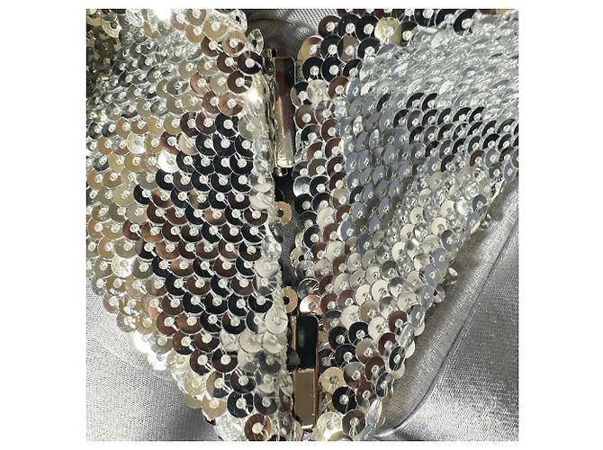 Autre Marque Galvan London Kite Pailletten-Maxikleid mit Cut-Outs aus silbernem Polyester Metallisch - Ansicht 5