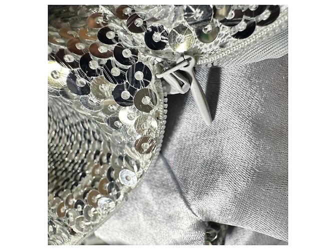 Autre Marque Galvan London Kite Pailletten-Maxikleid mit Cut-Outs aus silbernem Polyester Metallisch - Ansicht 6