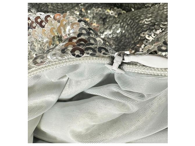 Autre Marque Galvan London Kite Pailletten-Maxikleid mit Cut-Outs aus silbernem Polyester Metallisch - Ansicht 7