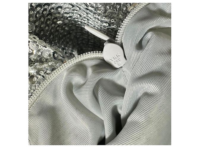 Autre Marque Galvan London Kite Pailletten-Maxikleid mit Cut-Outs aus silbernem Polyester Metallisch - Ansicht 8