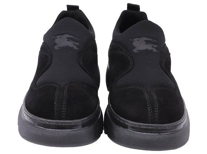 Sneakers Box Slip-On Burberry in camoscio nero - vista 2