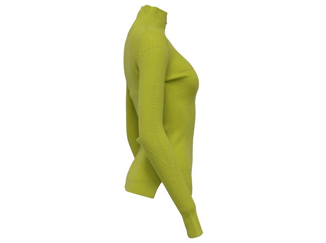 Ganni gerippter Rollkragenpullover aus gelener Merinowolle Gelb - Ansicht 3