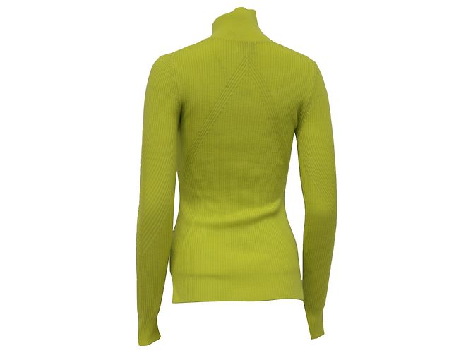 Ganni gerippter Rollkragenpullover aus gelener Merinowolle Gelb - Ansicht 4