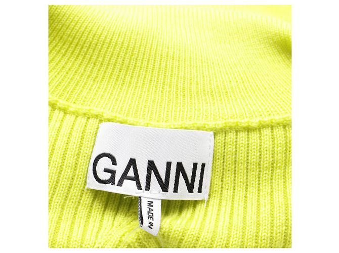 Ganni gerippter Rollkragenpullover aus gelener Merinowolle Gelb - Ansicht 5