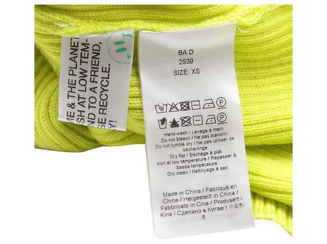 Ganni gerippter Rollkragenpullover aus gelener Merinowolle Gelb - Ansicht 6