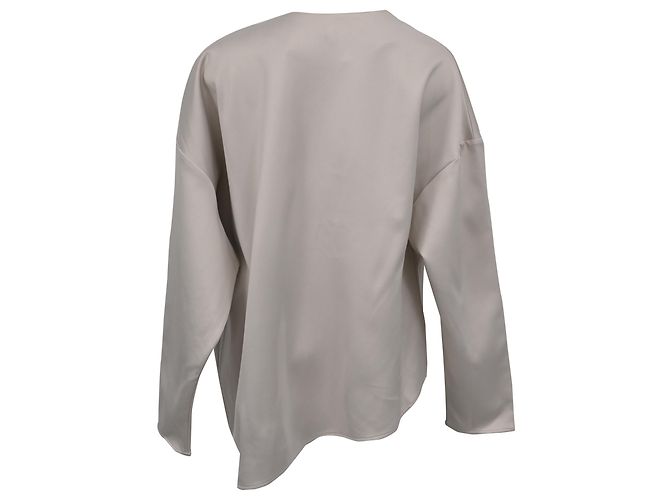 Totême Montbel Bluse mit asymmetrischem Saum aus beigem Polyester - Ansicht 3