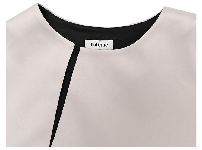 Totême Montbel Bluse mit asymmetrischem Saum aus beigem Polyester - Ansicht 4