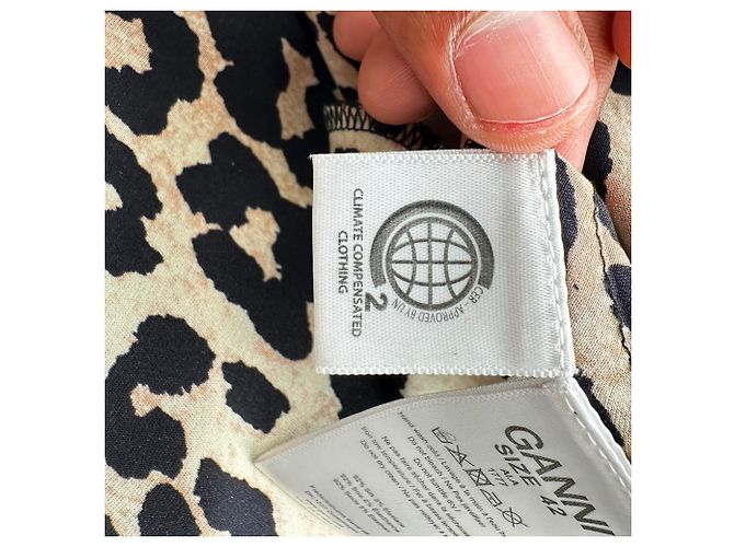 Vestido maxi sin mangas Ganni con estampado de leopardo en seda marrón Castaño - vista 5