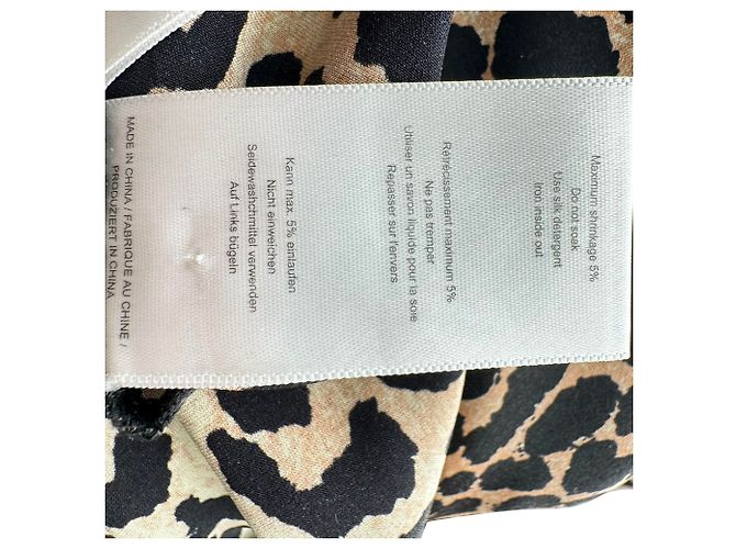Vestido maxi sin mangas Ganni con estampado de leopardo en seda marrón Castaño - vista 8