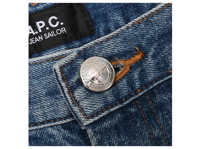 Apc Jeans a zampa alta A.P.C. in cotone blu - vista 7