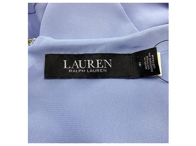 Abito midi in georgette Lauren Ralph Lauren in poliestere azzurro chiaro Blu Blu chiaro - vista 8